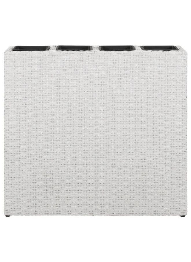 vidaxl vidaXL Garden Raised Bed with 4 Pots 2 pcs Poly Rattan White(2x45427)  - Image 2