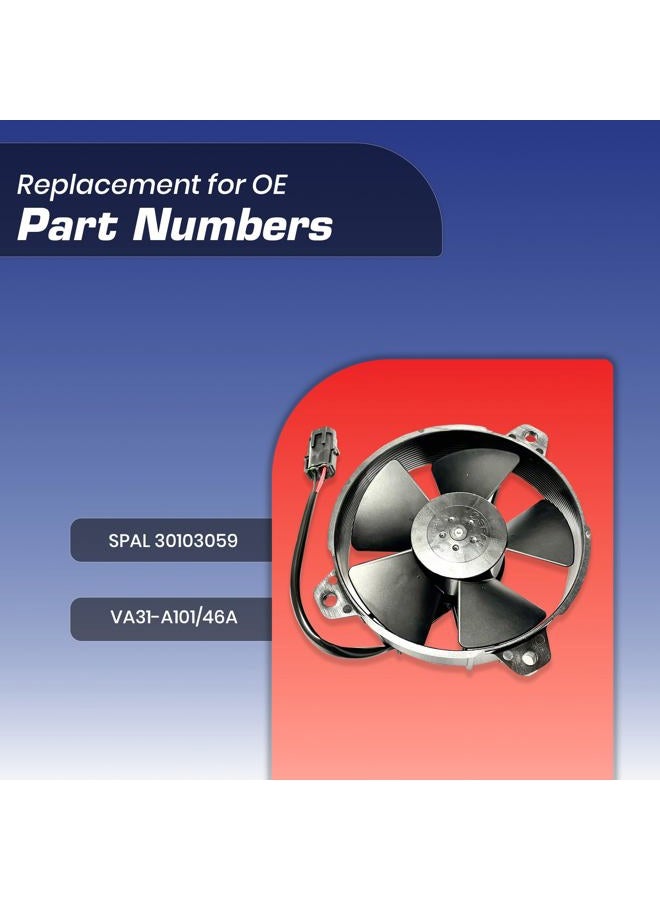 SPAL 30103059 5.2" Puller Fan 12 Volt High Performance Straight Blade 342 cfm VA31-A101/46A w Weatherpack Sealed Connector - Image 2