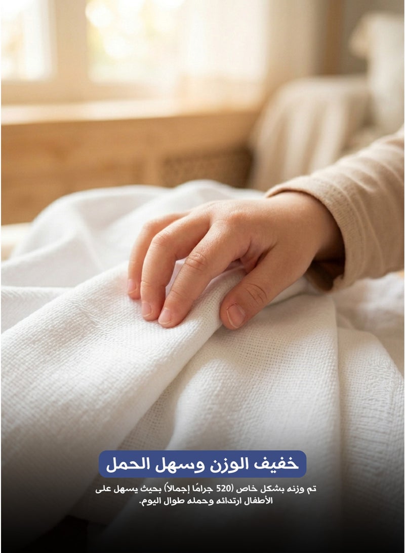 EBREEZZ Kids 100% Cotton Hajj & Umra Ihram Set (2 Pieces) – 75×150 cm - Image 4