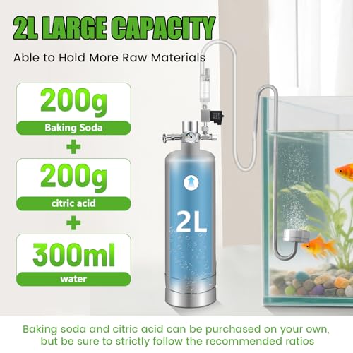 Enkreefi 2L Co2 for Aquarium Kit with Double Switch Solenoid Valve, Aquarium Co2 Kit with Adjustable Bubble Counter, Co2 Aquarium Kit - Image 2