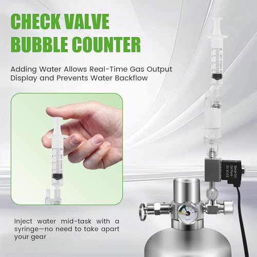 Enkreefi 2L Co2 for Aquarium Kit with Double Switch Solenoid Valve, Aquarium Co2 Kit with Adjustable Bubble Counter, Co2 Aquarium Kit - Image 4