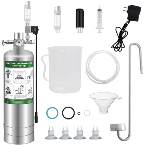 Enkreefi 2L Co2 for Aquarium Kit with Double Switch Solenoid Valve, Aquarium Co2 Kit with Adjustable Bubble Counter, Co2 Aquarium Kit - Image 1