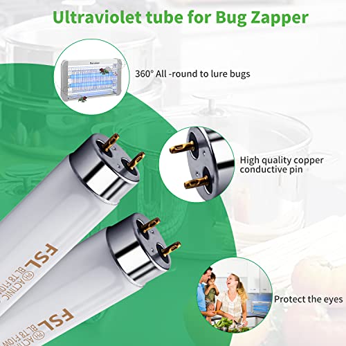Kensizer 2-Pack 13'' Bug Zapper Light Tubes Replacement 10W Each for 20W Electronic Bug Zapper T8 Lamp Bulbs for Indoor Outdoor - Image 4