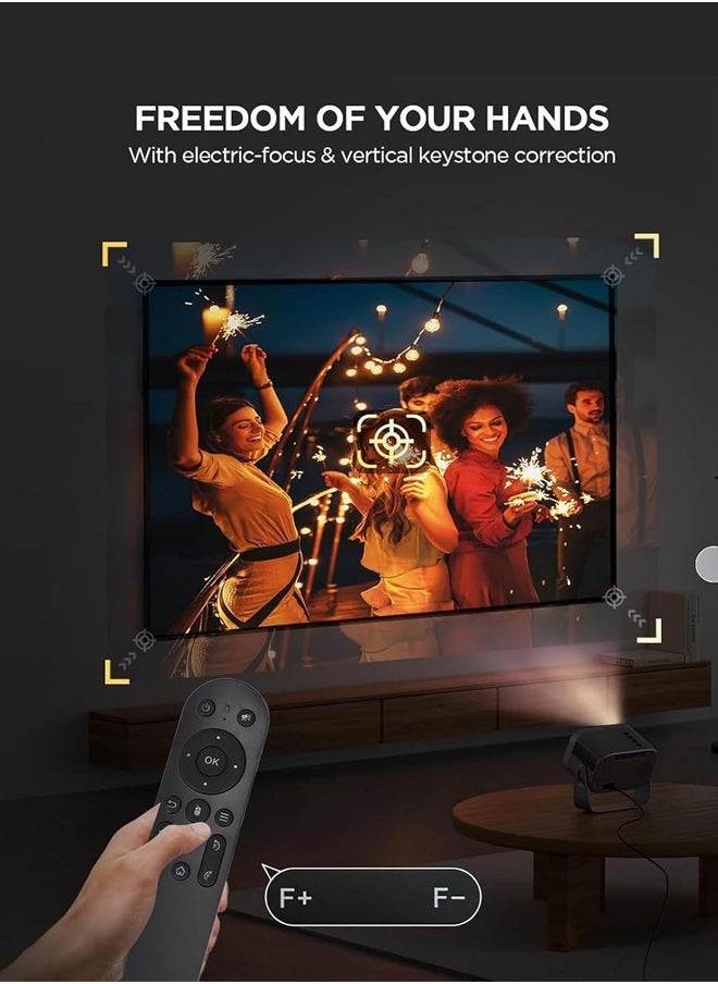 Joshberg 4K LCD Projector,Smart Projector with 2.4G+ 5G Dual WIFI and Bluetooth,Portable Projector Built-in Apps, Auto Keystone & Electric Focus Movie Projector for Home Theater, Compatible with IOS/Android/HDMI/USB  - Image 2