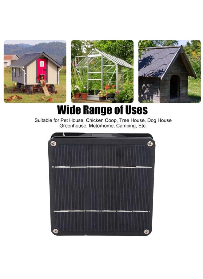 Thoraya Solar Panel Powered Fan Kit 20W Monocrystalline Solar Panel Exhaust Fan Kit for Outdoor Travel Greenhouse Black  - Image 5