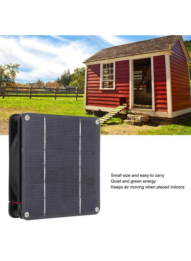 Thoraya Solar Panel Powered Fan Kit 20W Monocrystalline Solar Panel Exhaust Fan Kit for Outdoor Travel Greenhouse Black  - Image 4