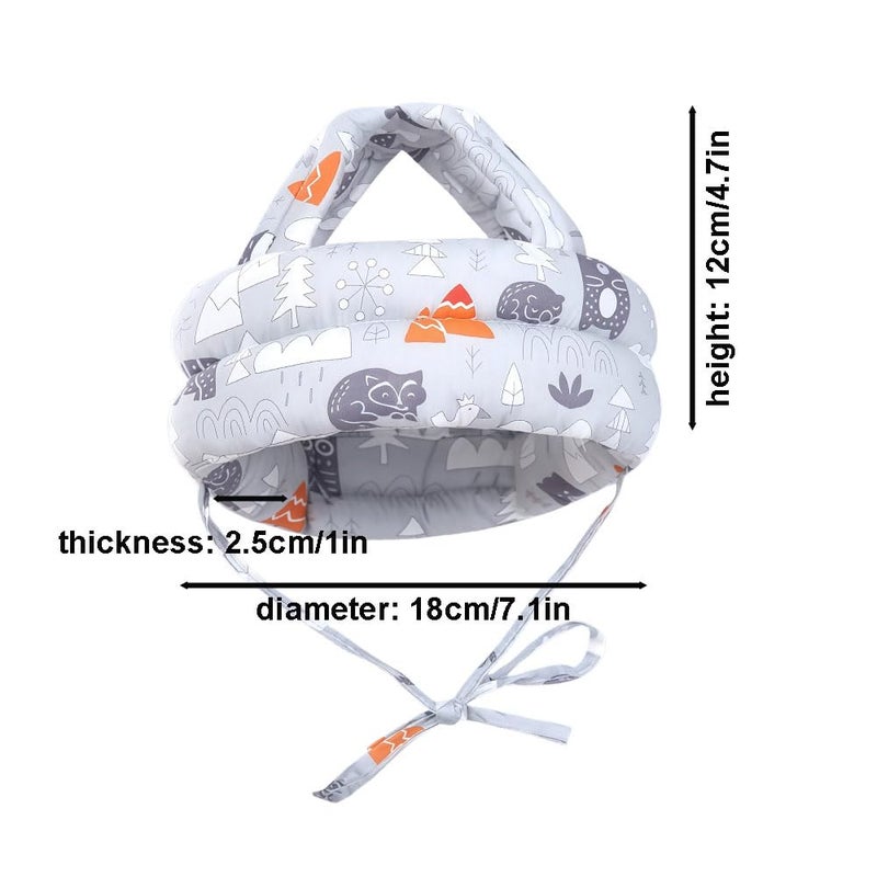MLADEN Baby Head Protector Baby Helmet for Crawling Walking, Toddler Helmets 6-12 Months 1-2 Years Old，No Bumps Safety Head Adjustable Protective Cap for Walking, Playing (Grey Forest) - Image 2