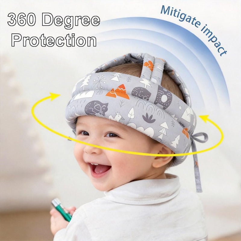 MLADEN Baby Head Protector Baby Helmet for Crawling Walking, Toddler Helmets 6-12 Months 1-2 Years Old，No Bumps Safety Head Adjustable Protective Cap for Walking, Playing (Grey Forest) - Image 4