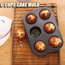 MoneySo 6 Cavity Muffin and Cupcake Pan Nonstick Brownie Cake Pan Carbon Steel bakeware for Oven Baking Gray Silicone Spatula and Pastry Brush for Cake Mixer - Image 5