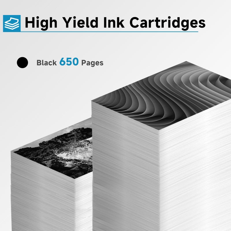 Skyink 62XL Black Ink Cartridges Replacement for HP Ink 62 XL HP62 HP62XL Ink Combo Pack (2 Black) Works with 5540 5542 5545 5640 5642 5660 5664 5665 7640 7645 8000 200 250 5740 5742 Printer - Image 4