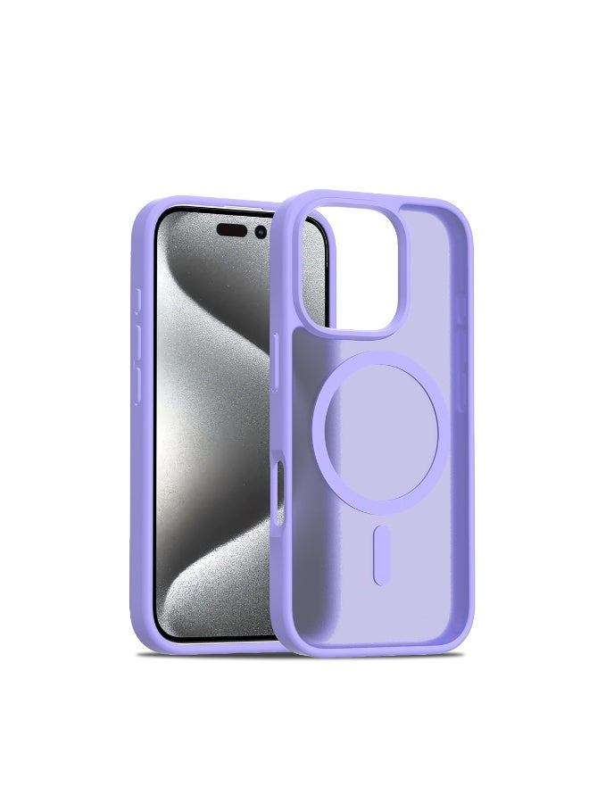 NIBEMINENT Silicone Magnetic Absorption Simple Protection Case With Magsafe For iPhone 15 Pro, Light Purple