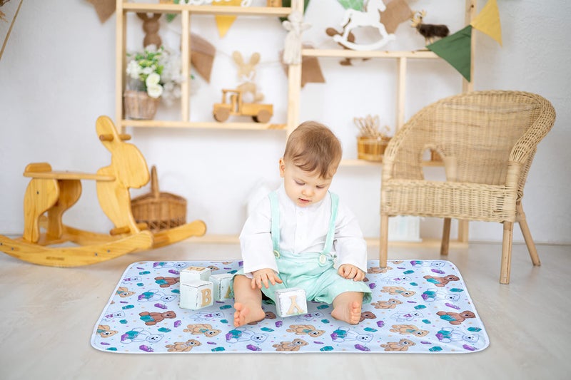 AAZEEM أوراق بوليستر جديدة للمواليد | واقي سرير للأطفال | حصائر جافة للأطفال مقاومة للماء ومنتجات جديدة للمواليد | عبوة من 1 | أبيض - Image 1