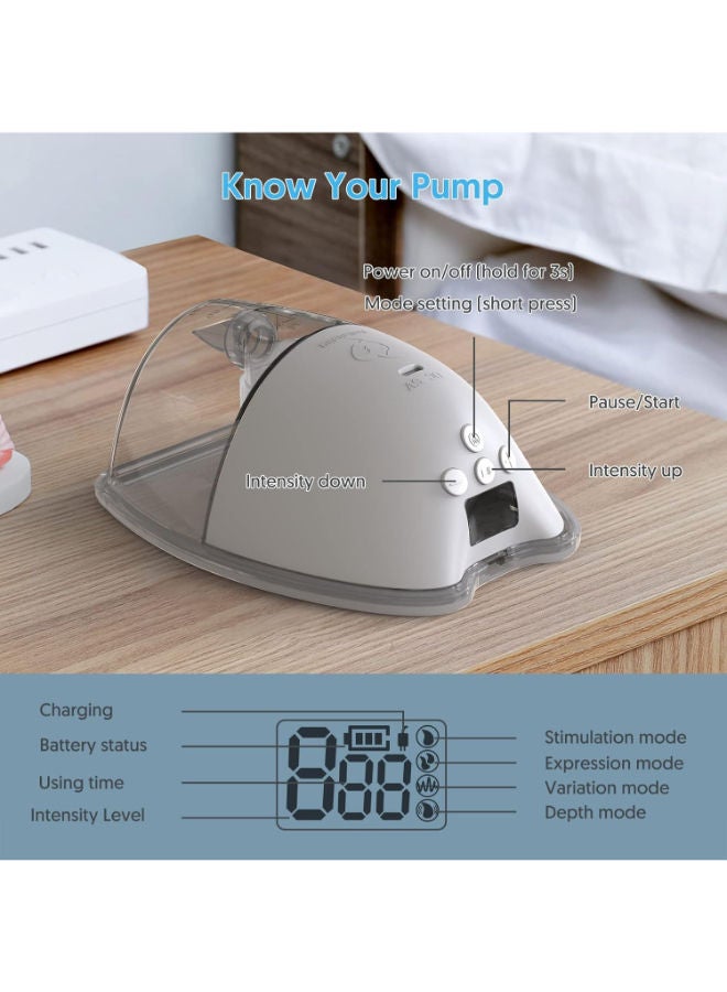 Bellababy Hands-Free Breast Pump Wearable with Storage Box, LED Display Electric Breast Pump 4 Modes & 9 Levels Suction, Wireless Portable Breast Pump, 1 Pack. (24mm Flange, 21/19/17mm inserts) - Image 2