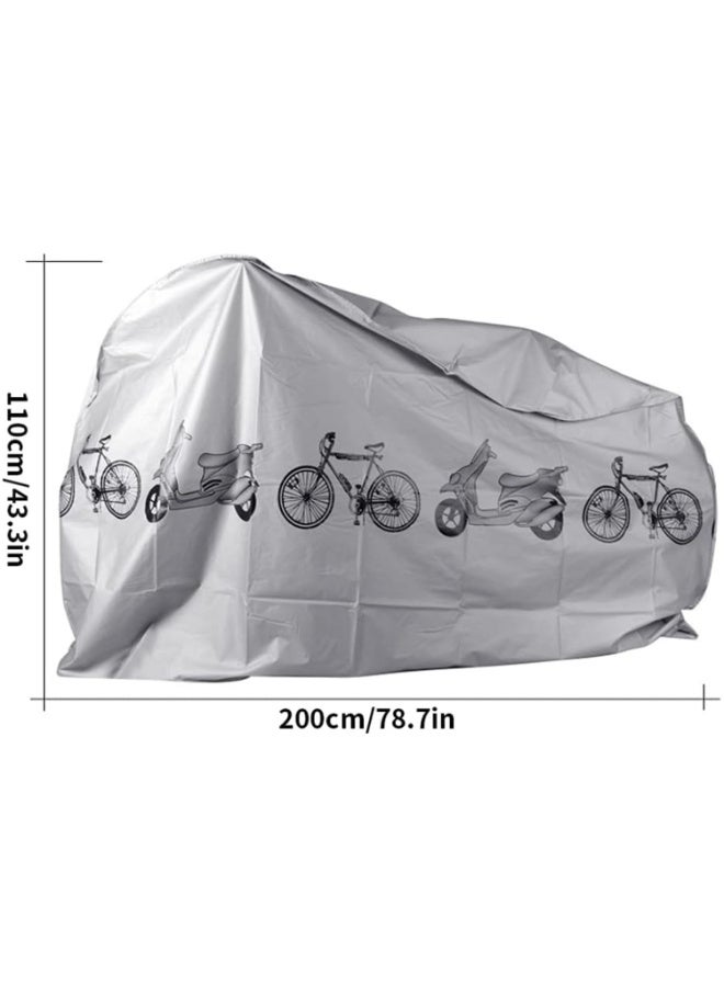 200*100*60cm Bicycle Dust Proof Cover Bike Universal Waterproof Rain UV Protector Cover For Electric Motorcycle Scooter Cycling (Gray) - Image 2