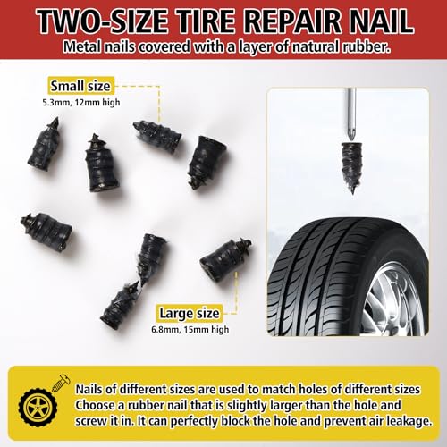 Melanther Tire Repair Glue Kit – 2 Pack 10ml Rubber Cement Tire Repair, Tire Plug Glue with 8 Tire Nails (Small & Large), Tire Patch Glue for Car, Motorcycle, Bike, Truck, Tractor, with Scraper Tools - Image 5