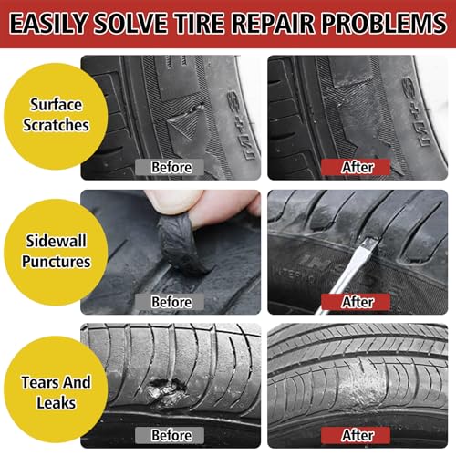 Melanther Tire Repair Glue Kit – 2 Pack 10ml Rubber Cement Tire Repair, Tire Plug Glue with 8 Tire Nails (Small & Large), Tire Patch Glue for Car, Motorcycle, Bike, Truck, Tractor, with Scraper Tools - Image 4