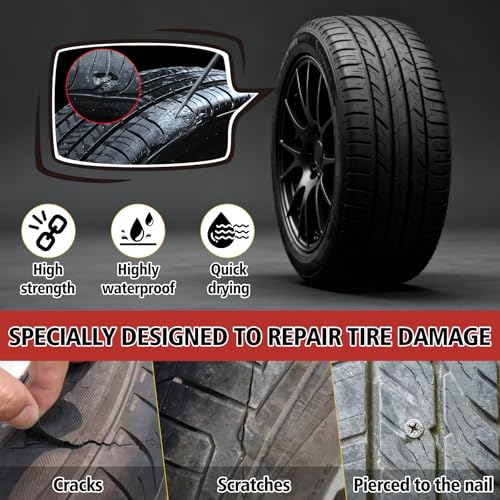 Melanther Tire Repair Glue Kit – 2 Pack 10ml Rubber Cement Tire Repair, Tire Plug Glue with 8 Tire Nails (Small & Large), Tire Patch Glue for Car, Motorcycle, Bike, Truck, Tractor, with Scraper Tools - Image 2