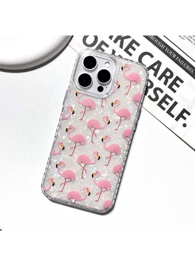 NIBEMINENT Pink Flamingo Protective TPU Case Cover For iPhone 15 Plus Clear - Image 1