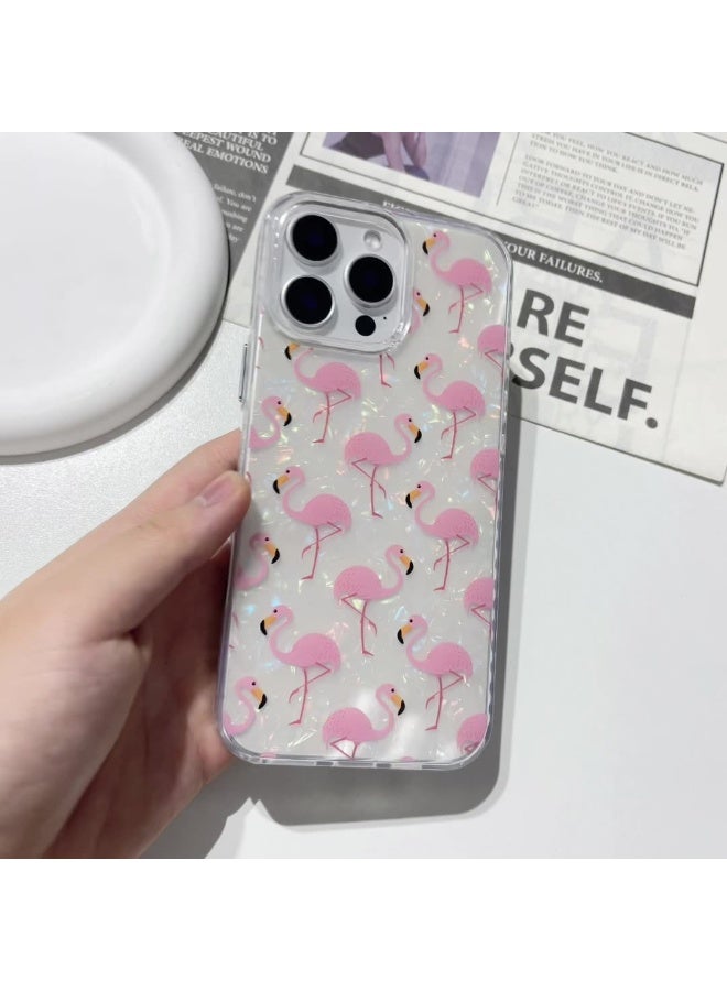 NIBEMINENT Pink Flamingo Protective TPU Case Cover For iPhone 15 Plus Clear - Image 2