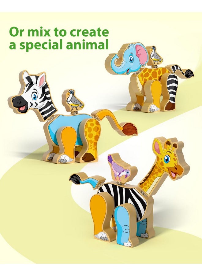 Coogam Coogam Wooden Snap Together Building Toy, Take Apart Construction Builders, Assembly Animal Building Blocks, STEM Fine Motor Learning Toy Gift for 3 4 5 Years Old Kids  - Image 3