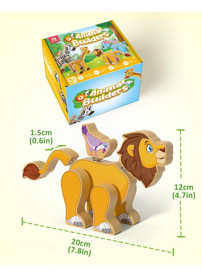 Coogam Coogam Wooden Snap Together Building Toy, Take Apart Construction Builders, Assembly Animal Building Blocks, STEM Fine Motor Learning Toy Gift for 3 4 5 Years Old Kids  - Image 4