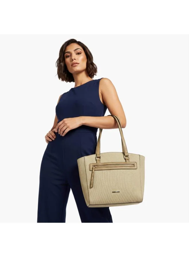 Sasha Sasha Textured Tote Bag with Zip Closure