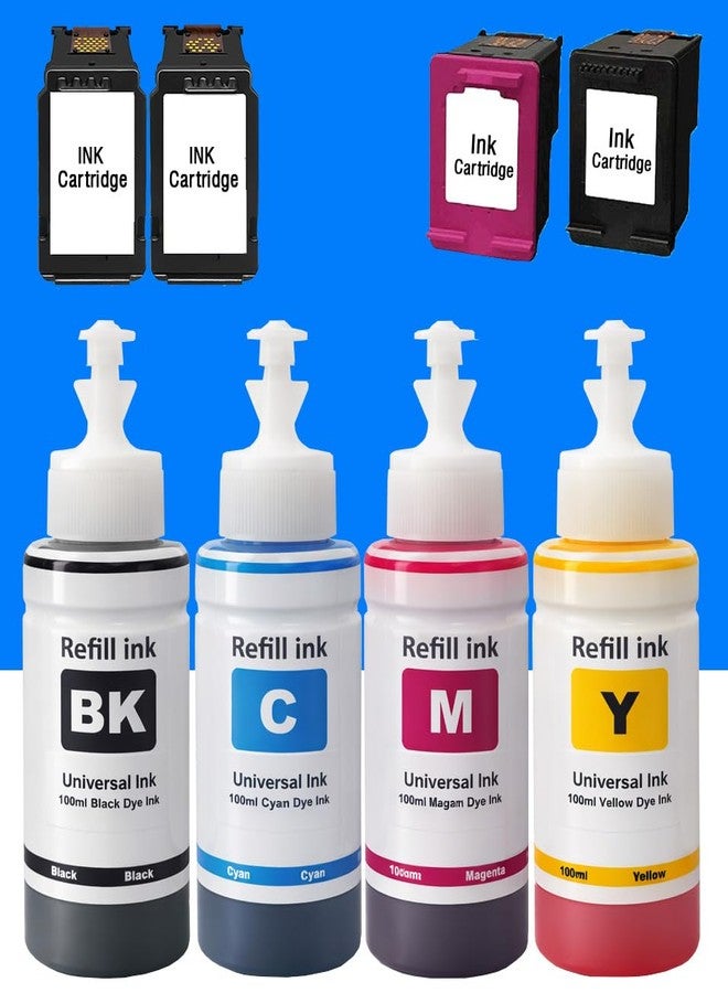 VERENA Refill Kit Compatible for Canon PG 40, 47, 88, 89, 740, 745, 810, 830 and, CL 41, 57, 98, 99, 741, 746, 811, 831 Cartridges 100ml Each Bottle (2BK+3Colour Refill kit Set) - Image 2