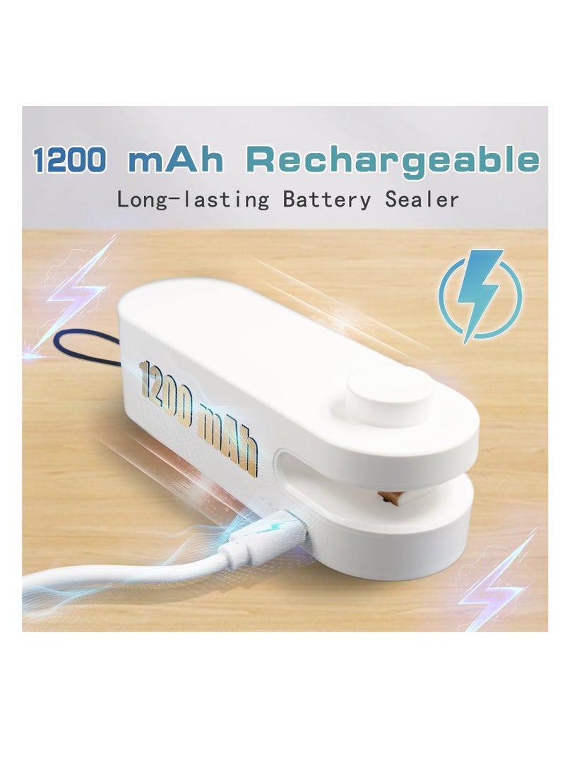 SYOSI Mini Bag Sealer 2 in 1 Rechargeable Handheld Plastic Resealer Vacuum Sealing Machine for Keeping Food Chips Cookies Fresh Kitchen Chip Bags Cutter Portable Snacks Save - Image 3