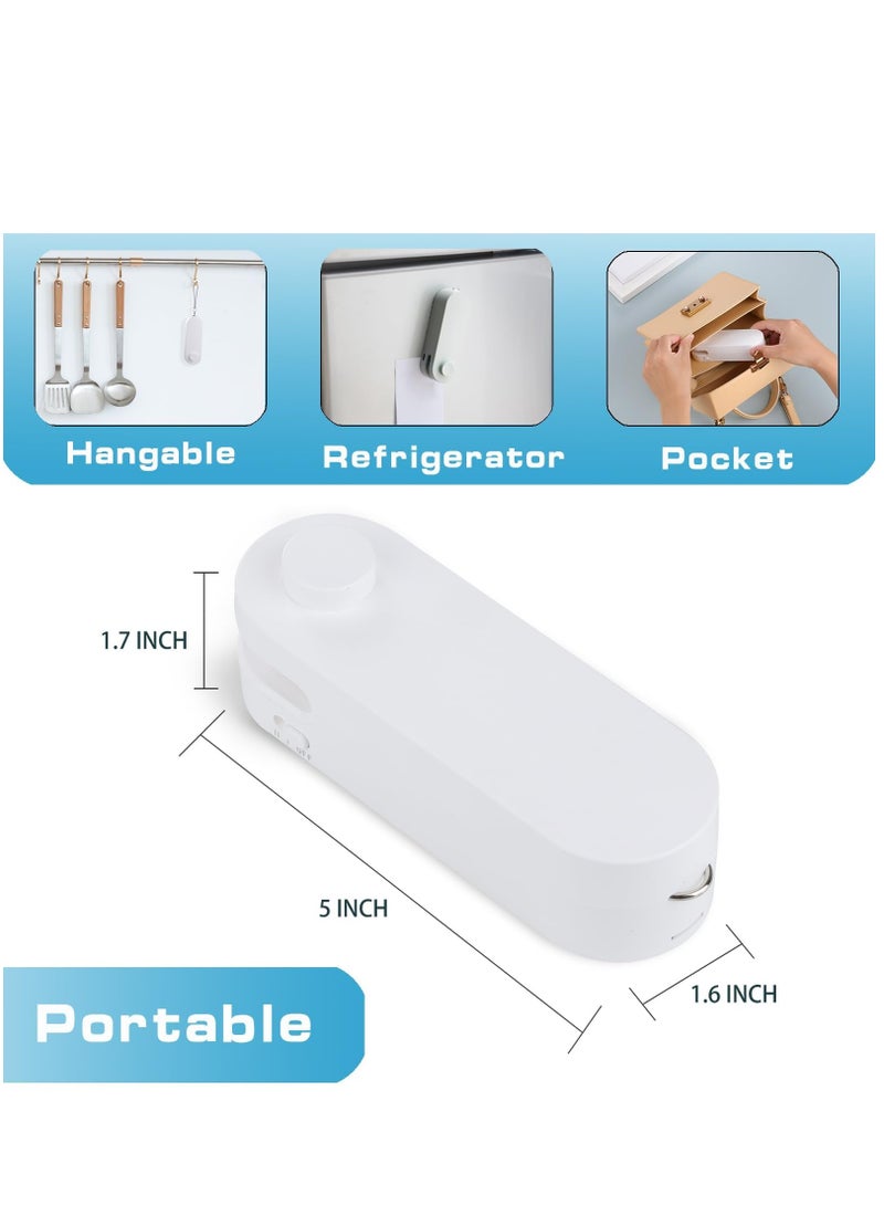 SYOSI Mini Bag Sealer 2 in 1 Rechargeable Handheld Plastic Resealer Vacuum Sealing Machine for Keeping Food Chips Cookies Fresh Kitchen Chip Bags Cutter Portable Snacks Save - Image 4