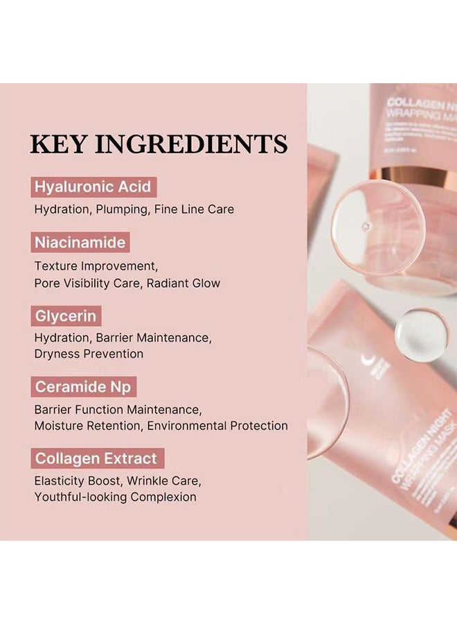 إيلهو قناع الكولاجين الليلي - العناية بالمرونة والترطيب ، يقلل من الترهل والبهتان - كولاجين متحلل للبشرة المتوهجة - العناية بالبشرة الكورية ، 75 مل - Image 2