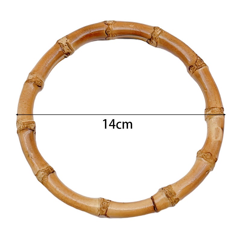 Handcrafted Wooden Bamboo Bag Handles D-RingOuter diameter 14cm (quality bamboo) Outer diameter 14cm (quality bamboo) 
