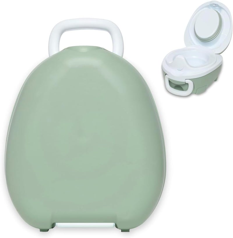 My Carry Potty مرحاض الحمل الخاص بي - مرحاض محمول للأطفال بلون أخضر باهت - Image 1