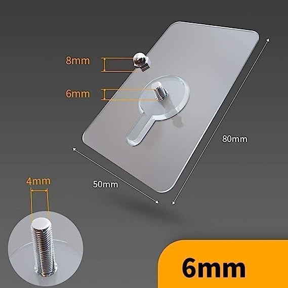 Heavy Duty Adhesive Wall Hooks Pack for 25 Transparent Reusable Mounting Hooks Waterproof for Bathroom Kitchen Storage  - Image 4