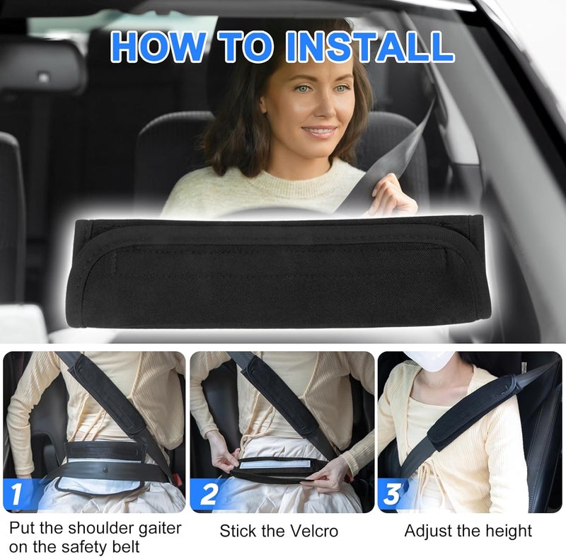 psler وسادة حزام الأمان PSLER حزام الكتف وسادات حزام الأمان للبالغين غطاء حزام الأمان للأطفال غطاء حزام مقعد السيارة للأطفال غطاء حزام الأمان لعربات الأطفال وكراسي الطعام - Image 3
