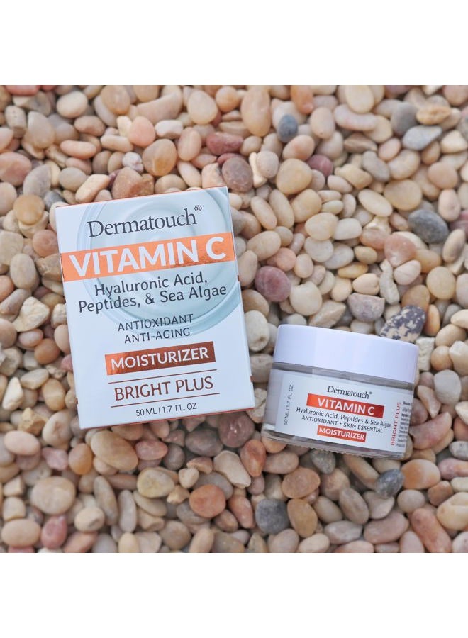DERMATOUCH Vitamin C Moisturizer with Hyaluronic Acid, Peptides & Sea Algae, 1.75 fl oz - Made in America - Image 3