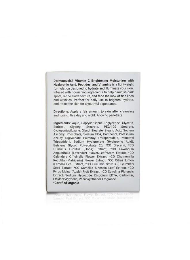 DERMATOUCH Vitamin C Moisturizer with Hyaluronic Acid, Peptides & Sea Algae, 1.75 fl oz - Made in America - Image 2