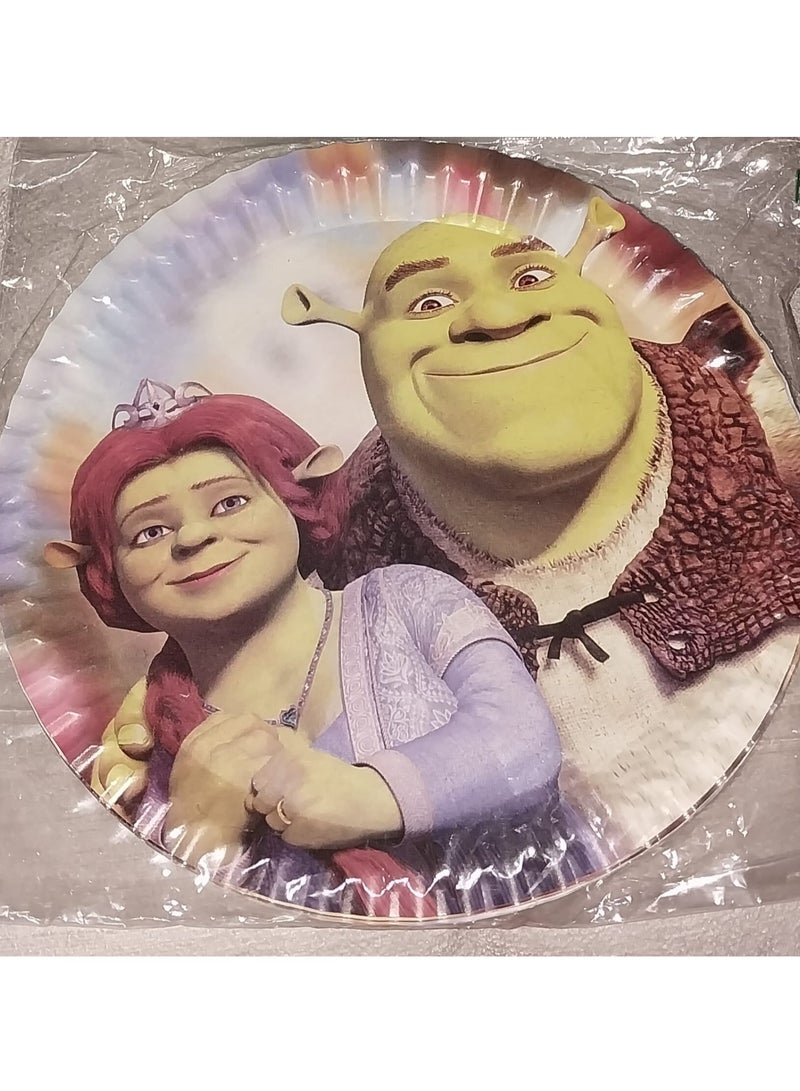 Paper Plates Decorated With A Multi-Colored Shrek Character Print 100 Pcs - Image 3