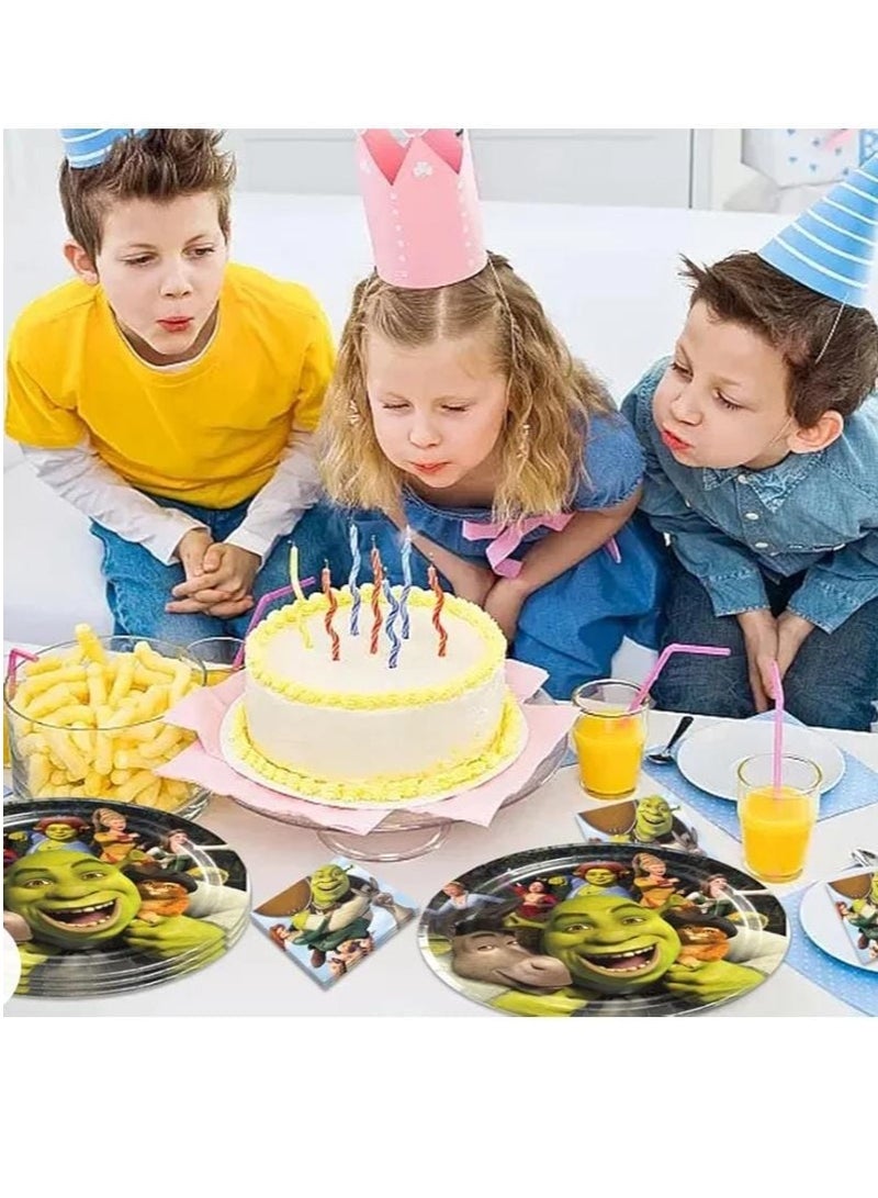 Paper Plates Decorated With A Multi-Colored Shrek Character Print 100 Pcs - Image 2