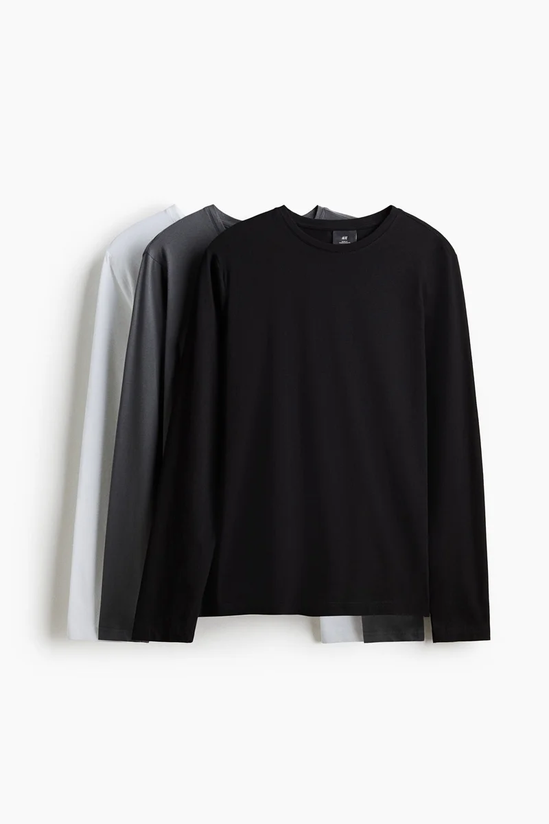 H&M 3-pack tops Slim fit