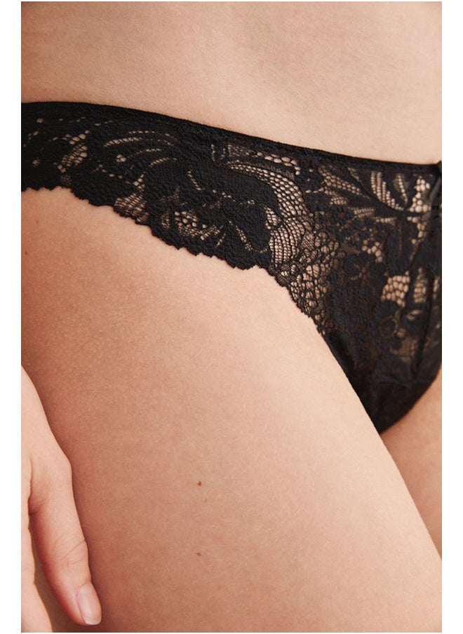 women'secret - Microfiber lace thong - Image 1