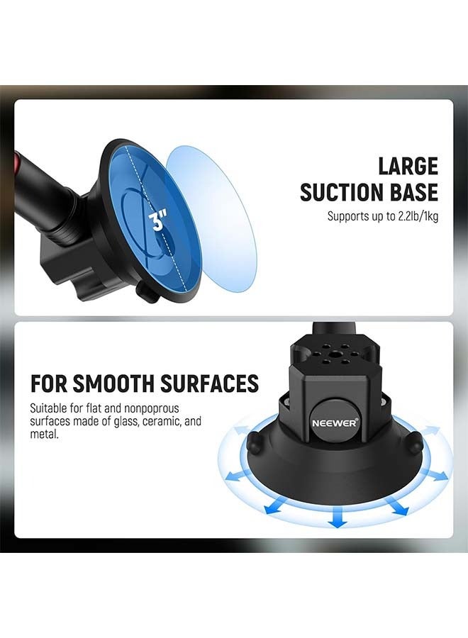 Neewer NEEWER Triple Suction Cup Car Mount Kit, Carbon Fiber Camera Mount with Action Camera Adapter, NATO Rail  24/60cm Extension Pole Compatible with GoPro Insta360, 2.2lb/1kg Max Load, CA136  - Image 5