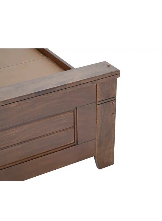 ROYALOAK Royaloak Milan Italian Upholstered Queen Size Bed | Upholstered head board | Pattern texture headboard | Center support | Sturdy legs | Modern design | Strong & durable | Wooden Bed - Image 3