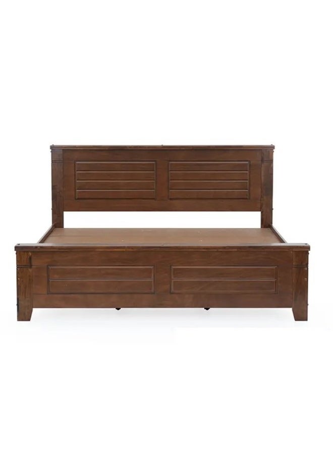 ROYALOAK Royaloak Milan Italian Upholstered Queen Size Bed | Upholstered head board | Pattern texture headboard | Center support | Sturdy legs | Modern design | Strong & durable | Wooden Bed - Image 5