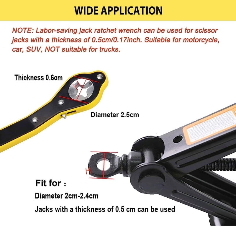JB Export High-Leverage Car Jack Wrench - Heavy-Duty Universal Lug Nut Wrench for Vehicle Maintenance 360 forward and reverse knob Labor-Saving designScissor Jack Lift Speed Handle Tool Jack - Image 3