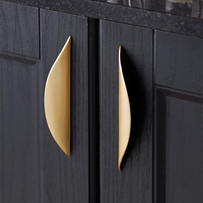 Primst 4 Pack Brushed Gold Cabinet Pulls, 3-3/4in Hole Centers Kitchen Cabinet Handles, Matte Gold Half Moon Cupboard Hardware for Kitchen Drawers, Dresser, Bathroom Vanity - Image 4