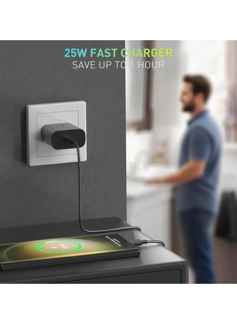 Concretization Fast Charger Compatible with Samsung- 25W USB C Wall Charger with 6FT C to C Cable, Fast Charger Type C, USB C Plug, Fast Charging for Samsung Ultra S25/S24/S23/S22/S21,Galaxy A54,Note20 - Image 4