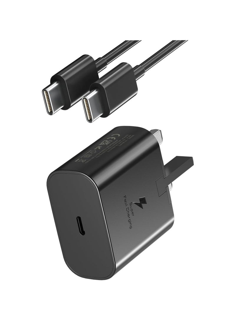 Concretization Fast Charger Compatible with Samsung- 25W USB C Wall Charger with 6FT C to C Cable, Fast Charger Type C, USB C Plug, Fast Charging for Samsung Ultra S25/S24/S23/S22/S21,Galaxy A54,Note20 - Image 1
