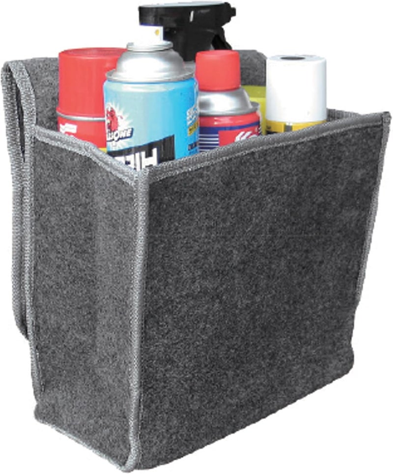 Sakura Small Flip-Top Boot Organiser for Cars - Dark Grey Carpet Material, 29 x 15 x 30 cm - Image 3