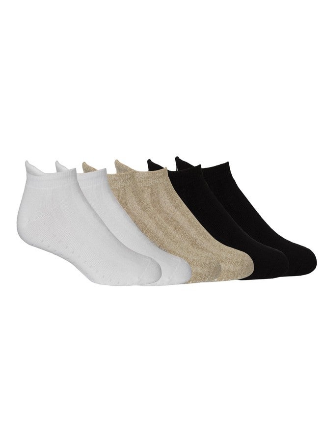 WILSON Men's 6-Pack Low Cut Golf Socks with Ultra Comfort Mesh Ventilation, White/Black/Khaki, 6-12