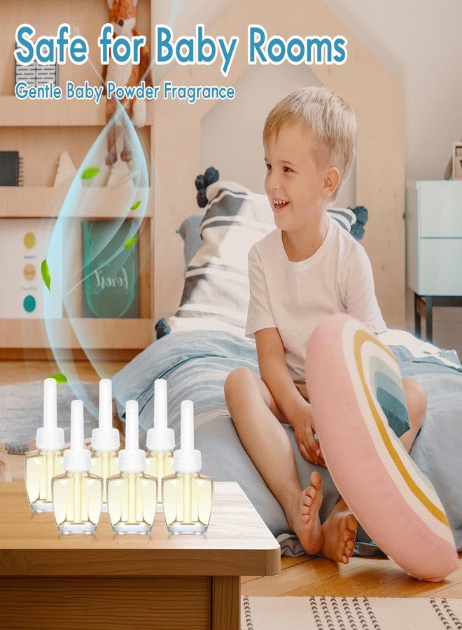 عبوات إعادة تعبئة معطر جو منزلي، برائحة بودرة الأطفال الصيفية للحمام والمكتب، 6 عبوات إعادة تعبئة، متوافقة مع معطرات الجو من إير ويك وجليد - Image 5